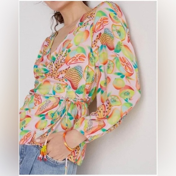 Anthropologie Fram Rio Rainforest Wrap Blouse - Picture 2 of 10